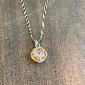 Brighton two-toned necklace with light pink stone.